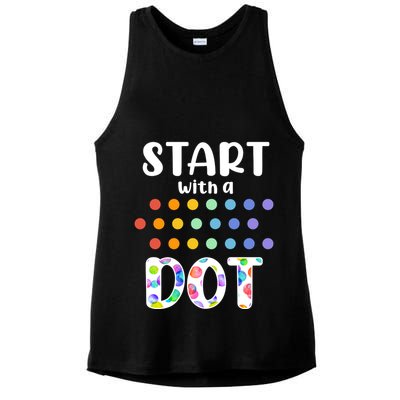 Start With A Dot Inernational Dot Day Ladies PosiCharge Tri-Blend Wicking Tank
