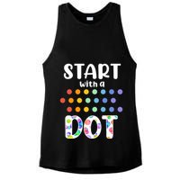 Start With A Dot Inernational Dot Day Ladies PosiCharge Tri-Blend Wicking Tank
