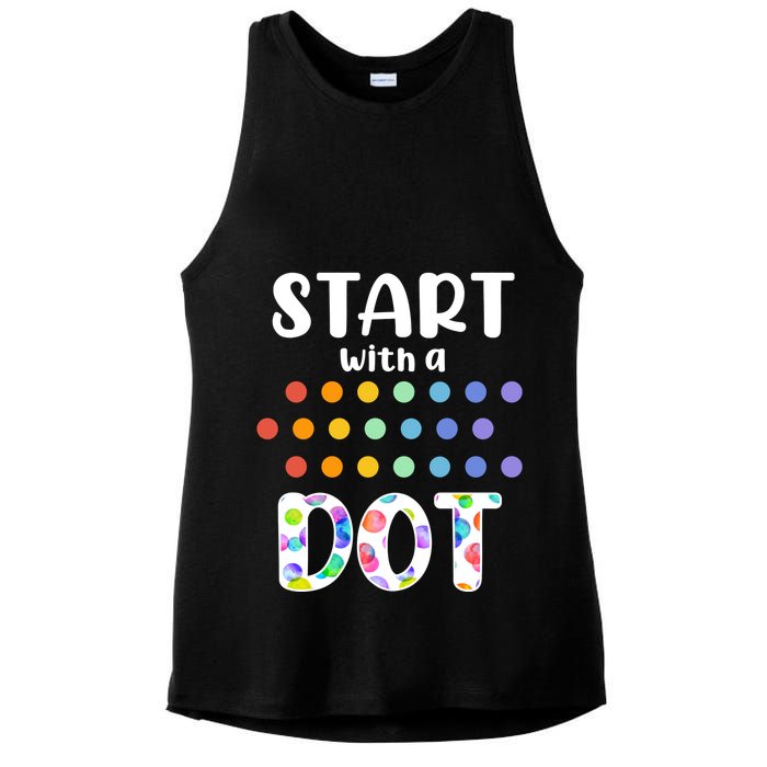 Start With A Dot Inernational Dot Day Ladies PosiCharge Tri-Blend Wicking Tank