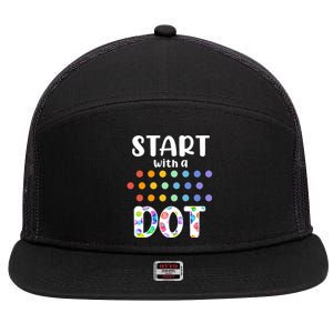 Start With A Dot Inernational Dot Day 7 Panel Mesh Trucker Snapback Hat