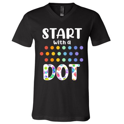 Start With A Dot Inernational Dot Day V-Neck T-Shirt