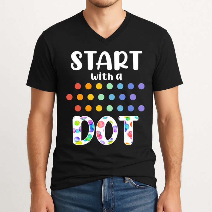 Start With A Dot Inernational Dot Day V-Neck T-Shirt