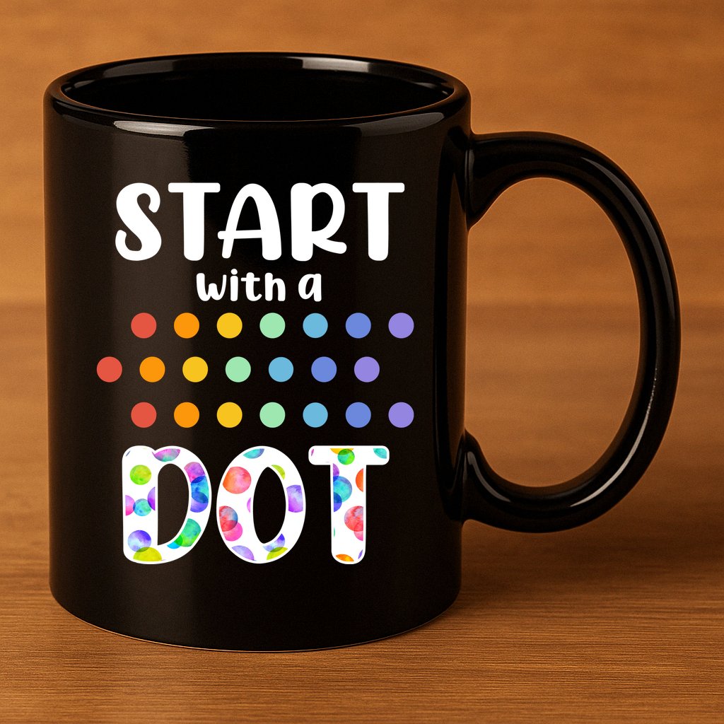 Start With A Dot Inernational Dot Day 11oz C Handle Ceramic Mug