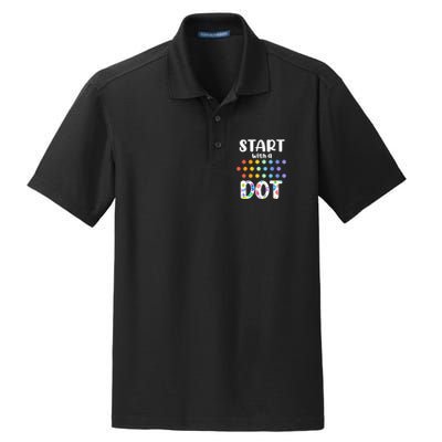 Start With A Dot Inernational Dot Day Dry Zone Grid Polo