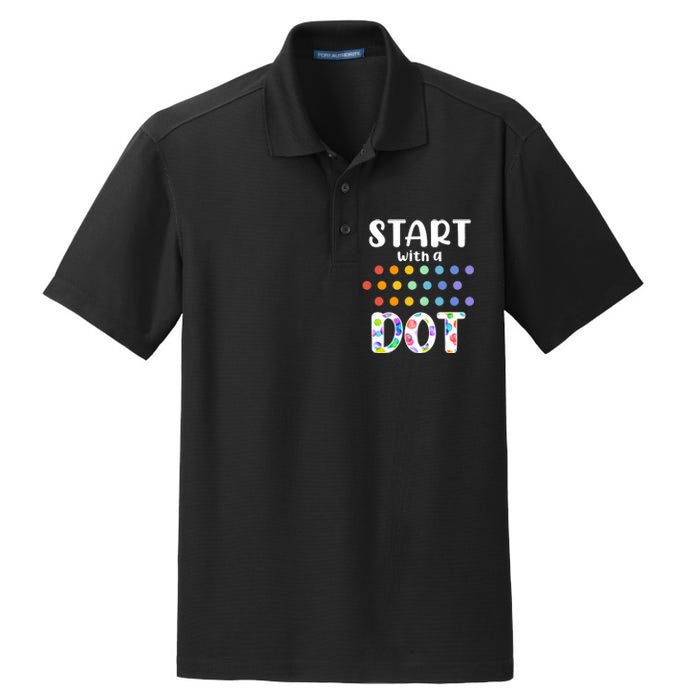 Start With A Dot Inernational Dot Day Dry Zone Grid Polo