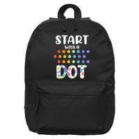 Start With A Dot Inernational Dot Day 16 in Basic Backpack