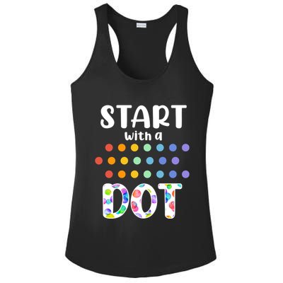 Start With A Dot Inernational Dot Day Ladies PosiCharge Competitor Racerback Tank