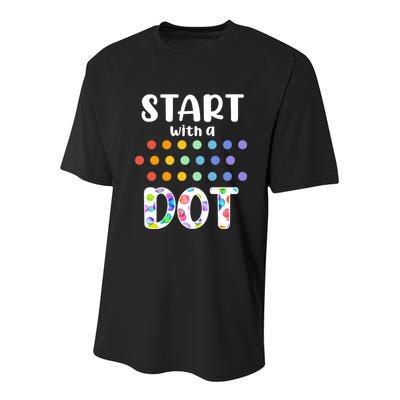 Start With A Dot Inernational Dot Day Youth Performance Sprint T-Shirt