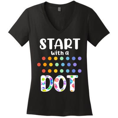 Start With A Dot Inernational Dot Day Women's V-Neck T-Shirt