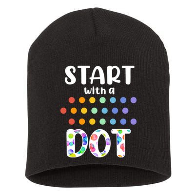 Start With A Dot Inernational Dot Day Short Acrylic Beanie