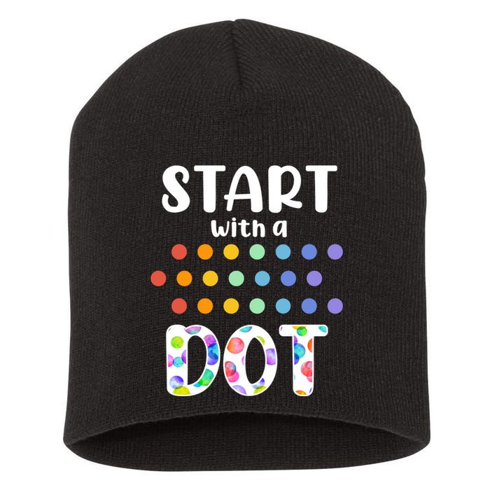 Start With A Dot Inernational Dot Day Short Acrylic Beanie