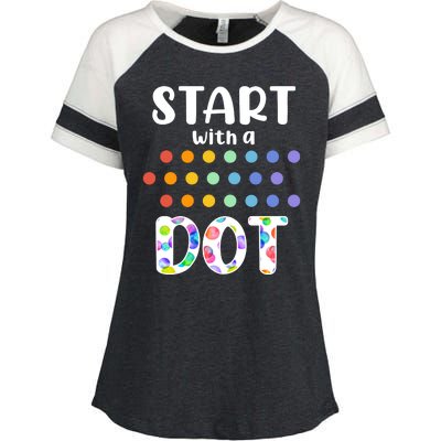 Start With A Dot Inernational Dot Day Enza Ladies Jersey Colorblock Tee