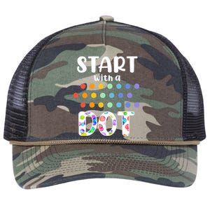 Start With A Dot Inernational Dot Day Retro Rope Trucker Hat Cap