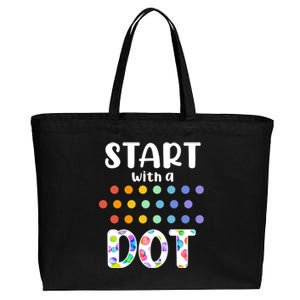 Start With A Dot Inernational Dot Day Cotton Canvas Jumbo Tote