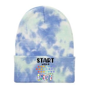 Start With A Dot Inernational Dot Day Tie Dye 12in Knit Beanie