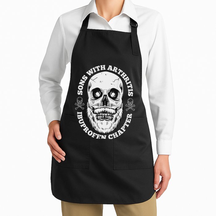 Sons With Arthritis 2 Sided Front Back Funny Retired Biker Full-Length Apron With Pockets