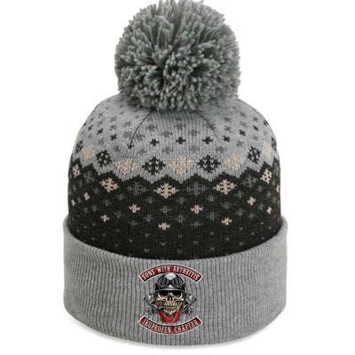 Sons With Arthritis Ibuprofen Chapter Funny Biker Skull Gift  The Baniff Cuffed Pom Beanie