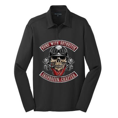 Sons With Arthritis Ibuprofen Chapter Funny Biker Skull Gift  Silk Touch Performance Long Sleeve Polo