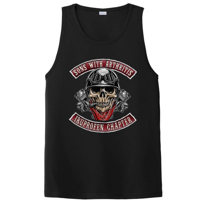 Sons With Arthritis Ibuprofen Chapter Funny Biker Skull Gift  PosiCharge Competitor Tank