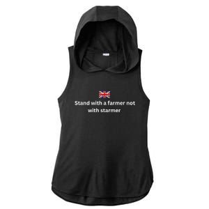 Stand With A Farmer Not With Starmer Ladies PosiCharge Tri-Blend Wicking Draft Hoodie Tank