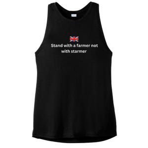 Stand With A Farmer Not With Starmer Ladies PosiCharge Tri-Blend Wicking Tank