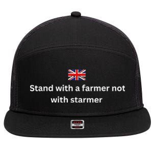 Stand With A Farmer Not With Starmer 7 Panel Mesh Trucker Snapback Hat