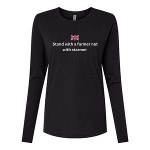 Stand With A Farmer Not With Starmer Womens Cotton Relaxed Long Sleeve T-Shirt