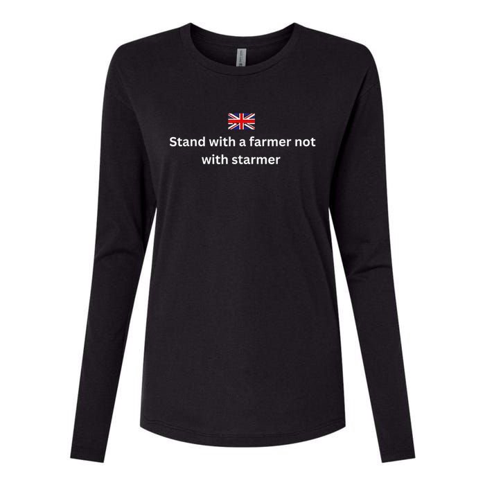 Stand With A Farmer Not With Starmer Womens Cotton Relaxed Long Sleeve T-Shirt