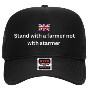 Stand With A Farmer Not With Starmer High Crown Mesh Back Trucker Hat