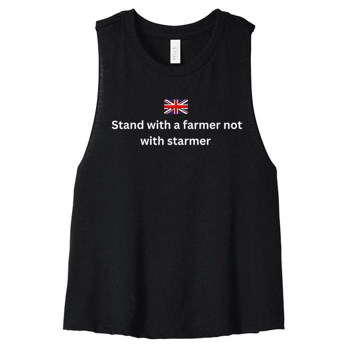 Stand With A Farmer Not With Starmer Women's Racerback Cropped Tank