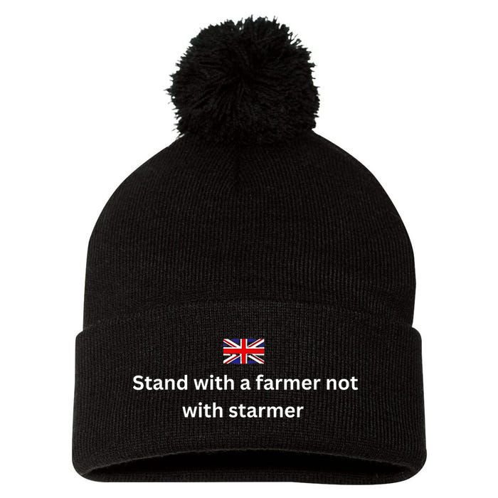 Stand With A Farmer Not With Starmer Pom Pom 12in Knit Beanie