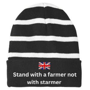 Stand With A Farmer Not With Starmer Striped Beanie with Solid Band