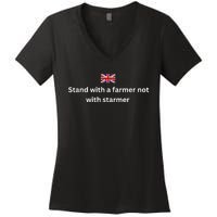 Stand With A Farmer Not With Starmer Women's V-Neck T-Shirt