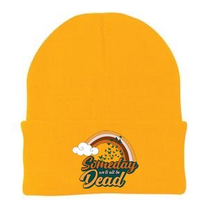 Someday We'll All Be Dead Retro Rainbow Knit Cap Winter Beanie