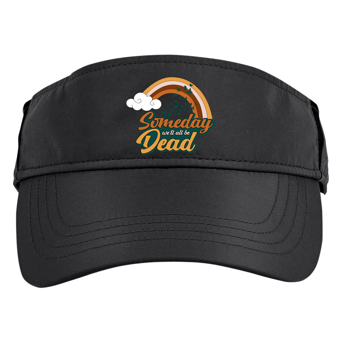 Someday We'll All Be Dead Retro Rainbow Adult Drive Performance Visor