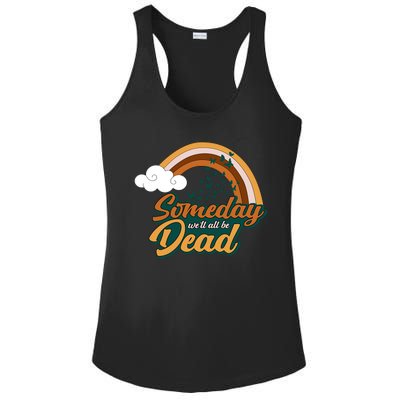 Someday We'll All Be Dead Retro Rainbow Ladies PosiCharge Competitor Racerback Tank