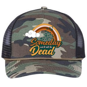 Someday We'll All Be Dead Retro Rainbow Retro Rope Trucker Hat Cap