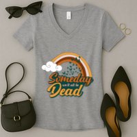 Someday We'll All Be Dead Retro Rainbow Women's V-Neck T-Shirt