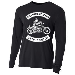 Sons With Arthritis Ibuprofen Chapter Funny Biker Skull Cooling Performance Long Sleeve Crew