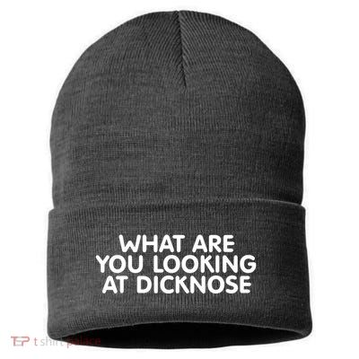 Saying What Are You Looking At Dicknose Sustainable Knit Beanie