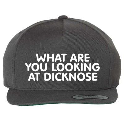 Saying What Are You Looking At Dicknose Wool Snapback Cap