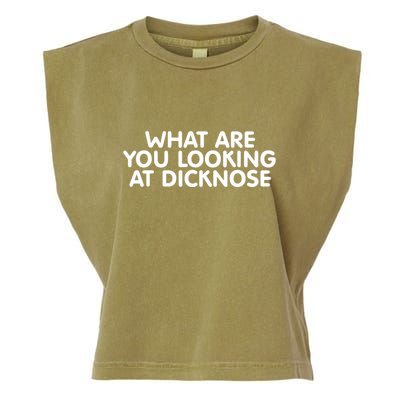 Saying What Are You Looking At Dicknose Garment-Dyed Women's Muscle Tee