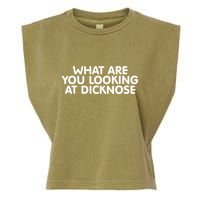 Saying What Are You Looking At Dicknose Garment-Dyed Women's Muscle Tee