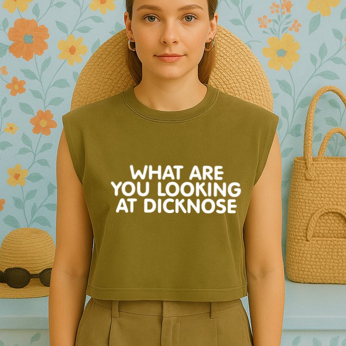 Saying What Are You Looking At Dicknose Garment-Dyed Women's Muscle Tee