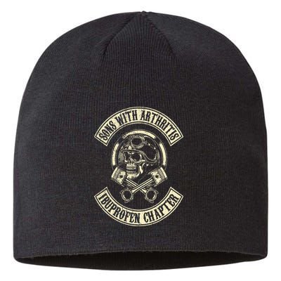 Sons With Arthritis Ibuprofen Chapter Funny Biker Skull Sustainable Beanie
