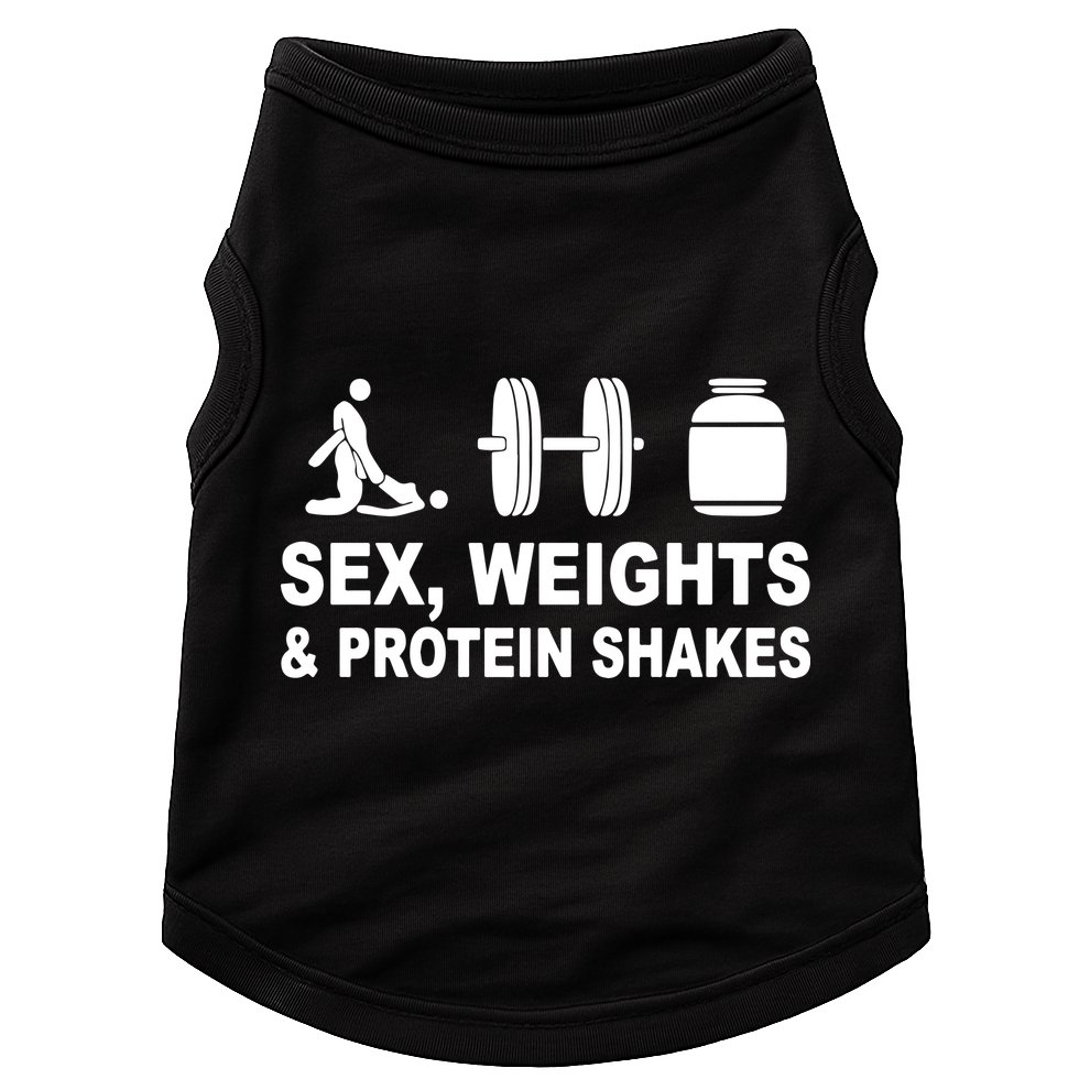 Sex Weights And Protein Shakes Gym Bodybuilding Trending Birthday Doggie Tank