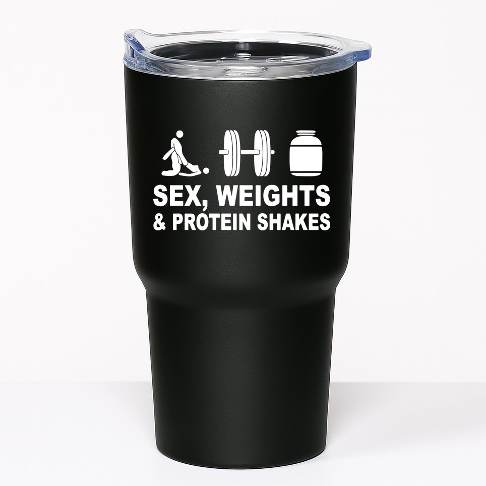 Sex Weights And Protein Shakes Gym Bodybuilding Trending Birthday Tumbler