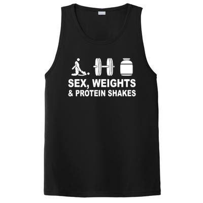 Sex Weights And Protein Shakes Gym Bodybuilding Trending Birthday PosiCharge Competitor Tank