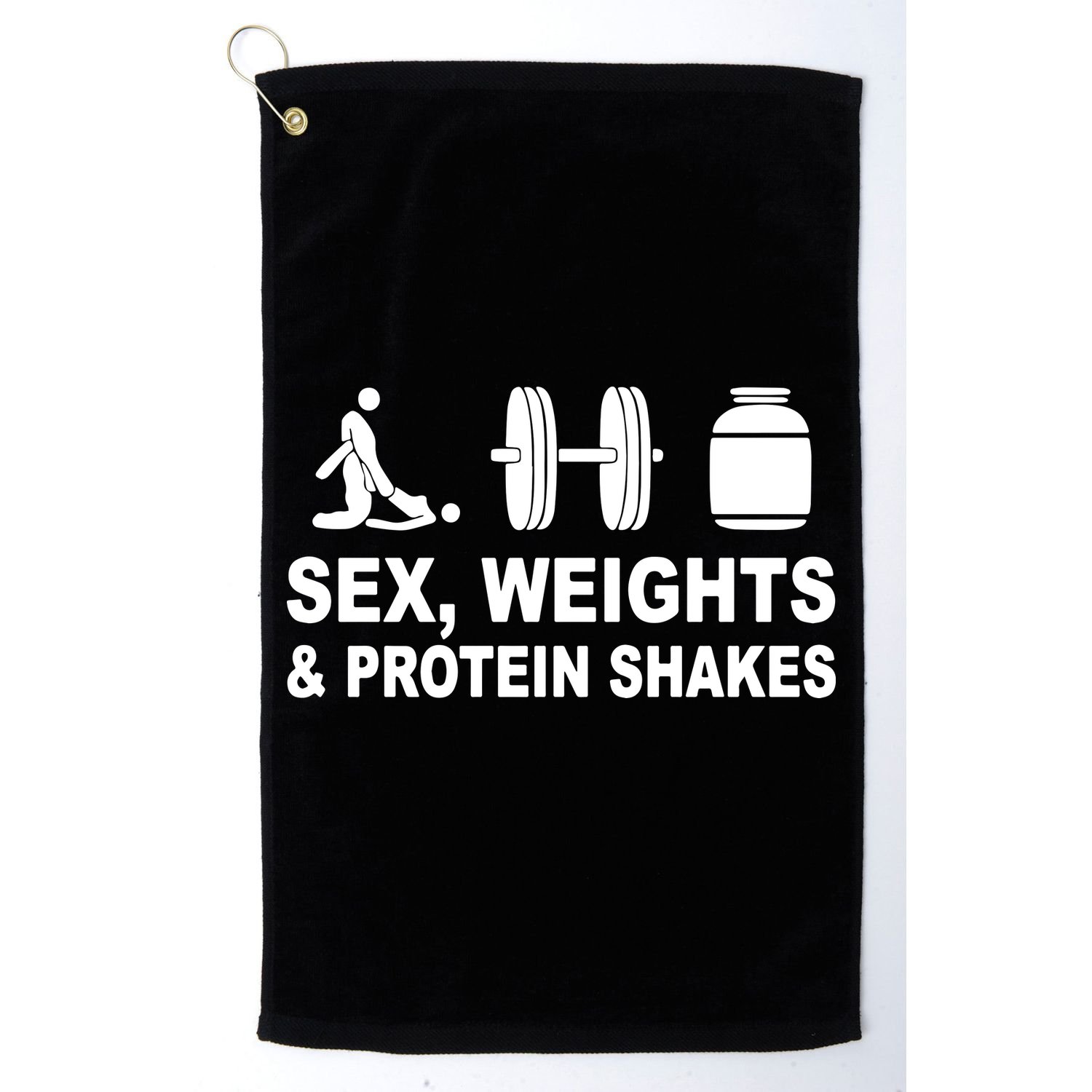 Sex Weights And Protein Shakes Gym Bodybuilding Trending Birthday Golf Towel