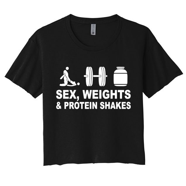 Sex Weights And Protein Shakes Gym Bodybuilding Trending Birthday Crop Top